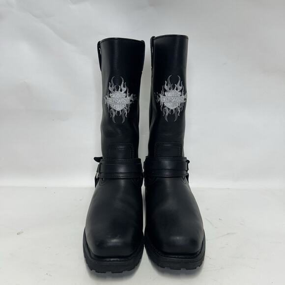 Vintage Harley-Davidson Motorcycle Flame Logo Boots “Black” main image 6